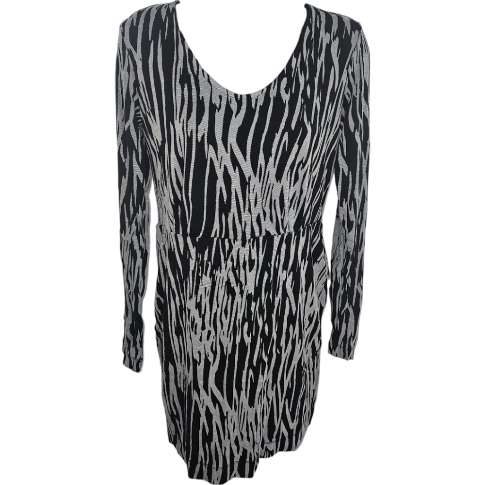 BCBGeneration Zebra Printed Velvet Back Dress
